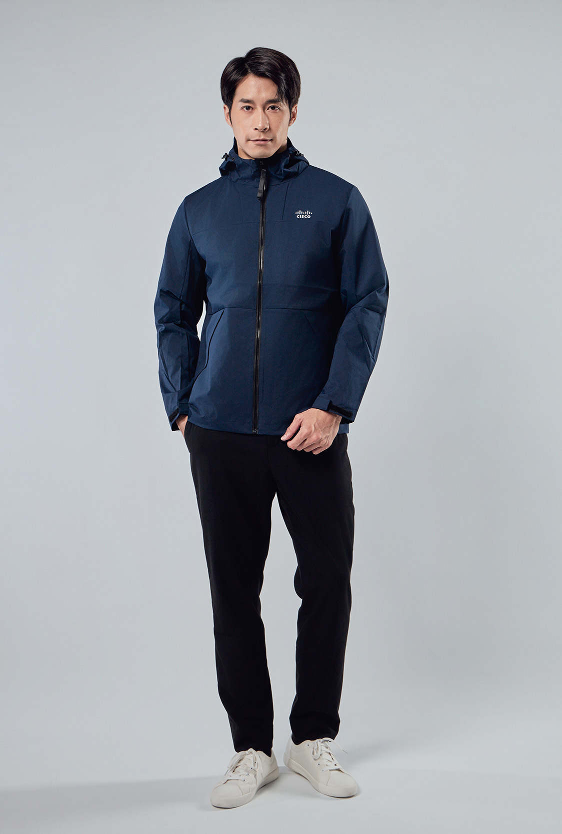 防潑水企業外套正面設計與整體版型